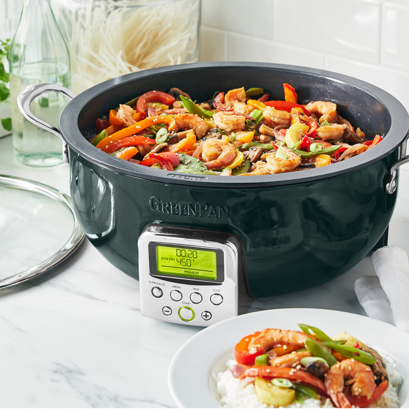 GreenPan Elite Ceramic Nonstick 6-Quart Essentaial Smart Skillet, Ponderosa Pine