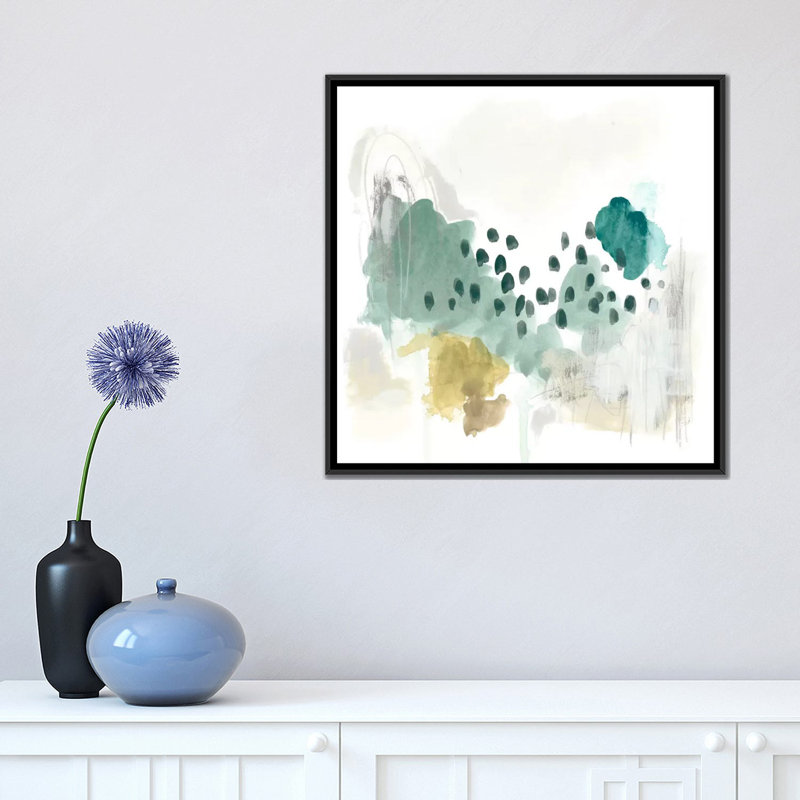 « rain cloud ii », impression sur toile, H 18 po x l 18 po x P 1,5 po, Toile avec cadre noir, Pas de tapis