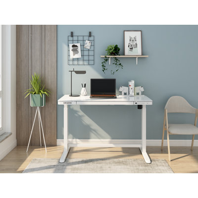 Avra Adjustable Height Glass Steel Standing Desk