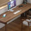 Bureaux en bois massif en L noyer-108045217