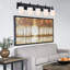 Luminaires de salle de bain 5 lumières, lumières de meuble-lavabo pour miroir avec abat-jour en verre blanc laiteux, appliques murales de cuisine moderne - base E26-1397524349