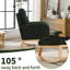 Confort - Chaise berçante avec pieds en bois massif, patins lisses et antidérapants pour une utilisation à la maison-255956