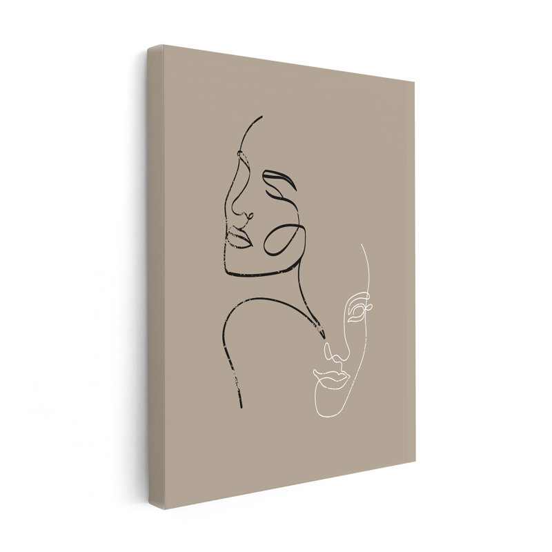 Une ligne de visages de femmes, H 12 po x l 16 po, Canevas, Sans cadre