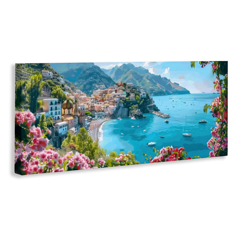 Méditerranée vue sur toile, conception par LSR Creative Studio, H 10 po x l 24 po