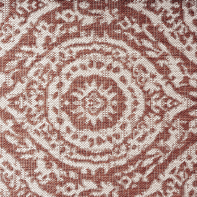 Nicole Miller New York Patio Country Zoe Moroccan Damask Indoor/Outdoor Area Rug, Terracotta/Ivory, Rectangle 7'9" x 10'2"