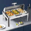 9.5Qt 3 Food Pan Chafing Dish Stainless Steel Rectangular Food Warmer for Buffet Hotel Catering
