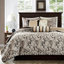 Ensemble de courtepointe très grand / très grand californien en jacquard 6 pièces avec coussins décoratifs Aubrey