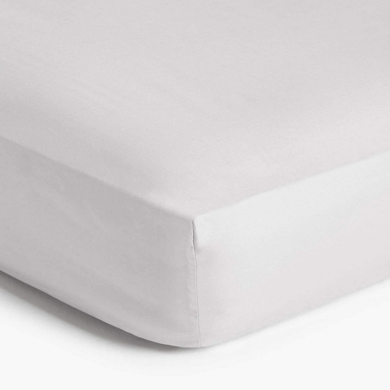 Angelka Microfiber Brushed Deep Fitted Bed Sheet, Super King (6'), White