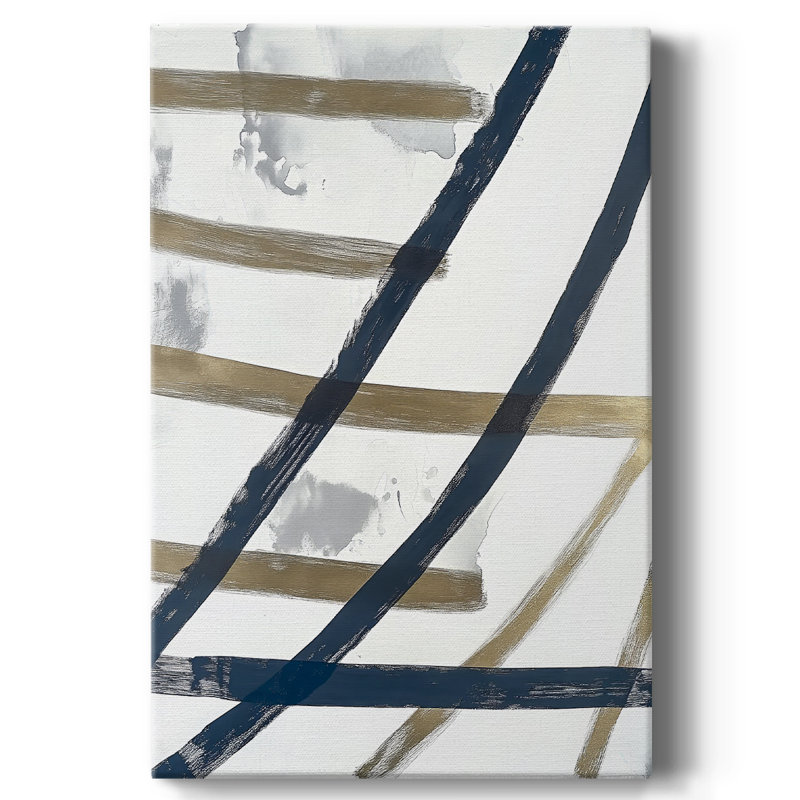 Toile tendue avec châssis abstrait L - prêt à être accroché, H 18 po x l 12 po