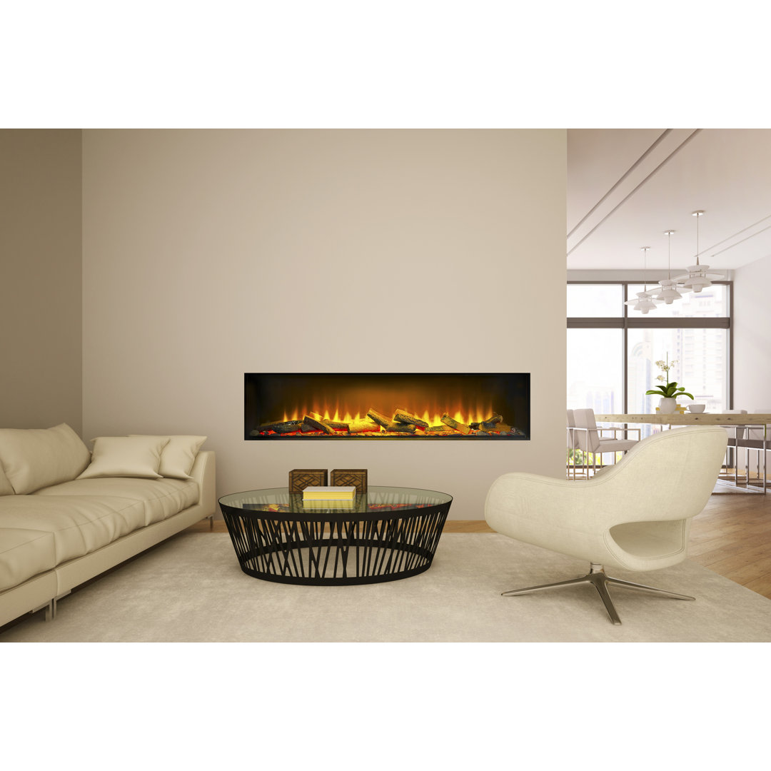 Adelynn Belfry Heating Black Electric Fireplace with 6824 BTU