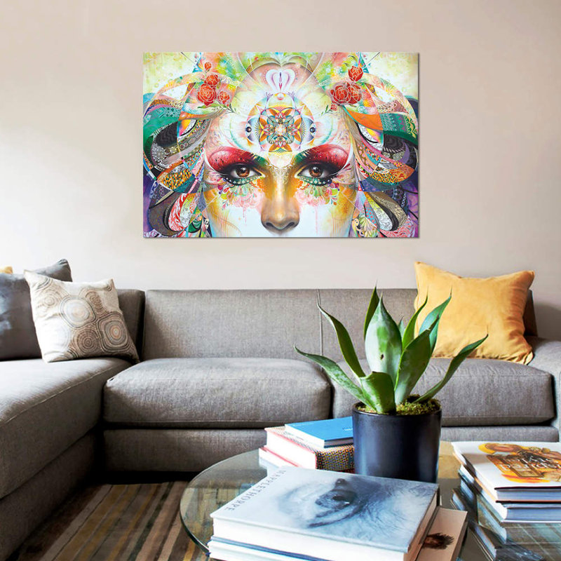 «Gaia», impression sur toile, H 26 po x l 40 po x P 1,5 po, Pas de tapis, Toile tendue