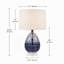 Lampe de table moderne en verre ombré de 61,6 cm (24,25 po) avec base en cristal et abat-jour cylindrique blanc, lampe de chevet contemporaine-1824837310