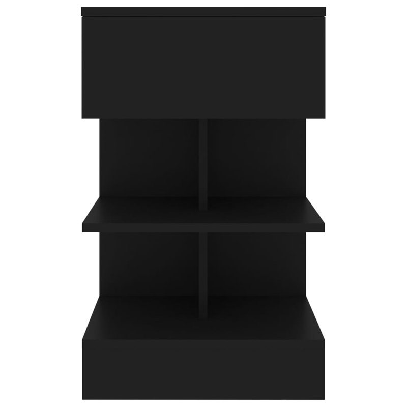 Gilliane Bedside Cabinet 40x35x65 cm Engineered Wood, Individual, Black, Black