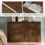 Ensemble de chambre à coucher en bois massif cannelé 4 pièces Graciana-1631992698-1631992679