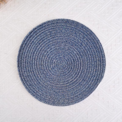 Braided Cotton Placemats Set of 4 - Heat-Resistant Round Table Mats for Dining Table, Coffee Table, and Home Décor