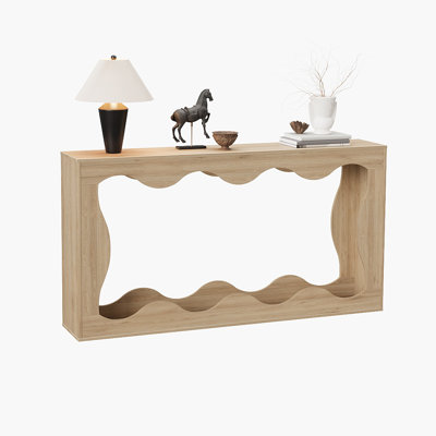 63" Farmhouse Console Table with 2-Tier Storage, Narrow Entryway and Sofa Table, Rustic Brown Wood Accent Table