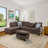 Budapest 97.5'' Wide Brown L Shape Corner Sectional-3 Piece Set-1101774265