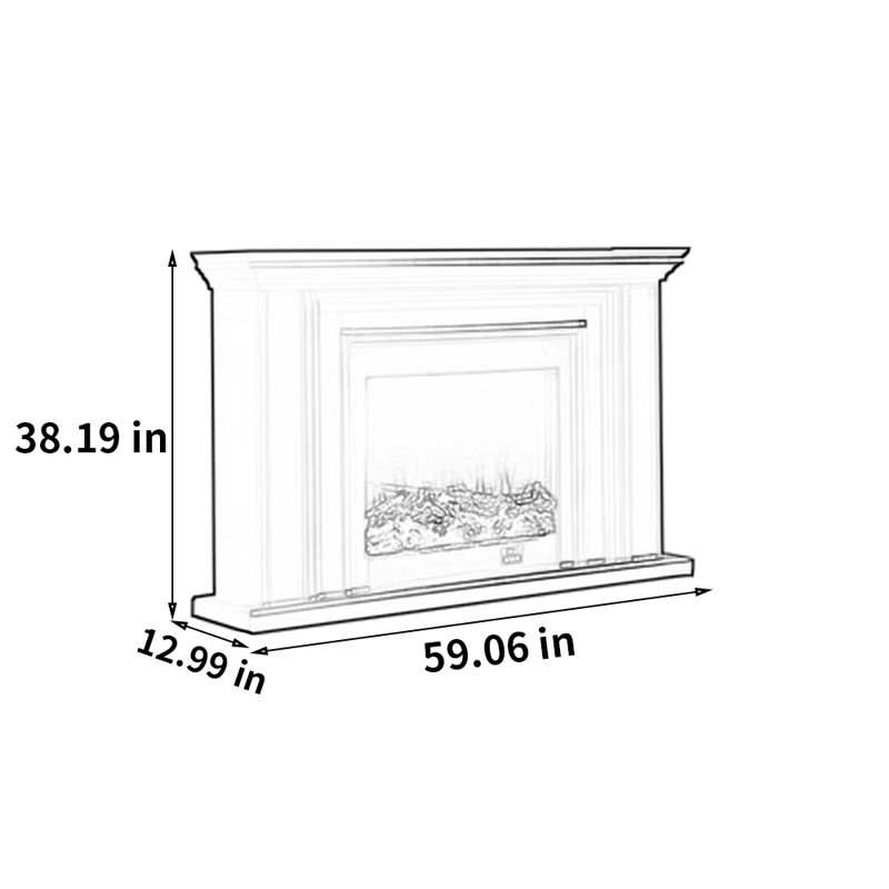 American Fireplace Decorative Cabinet TV Stand, Black