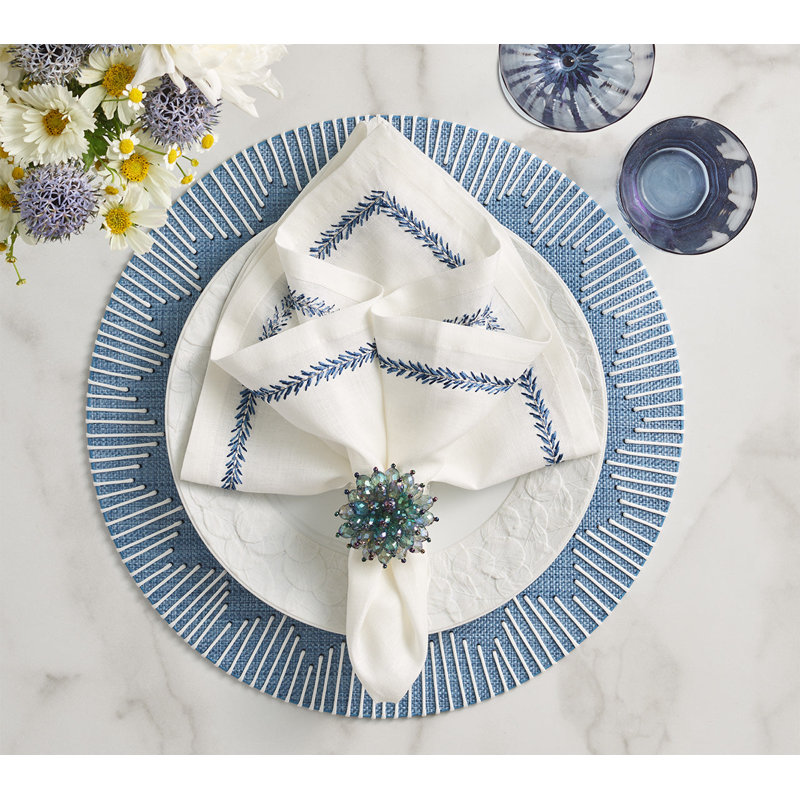 Jardin Napkin, White/Blue