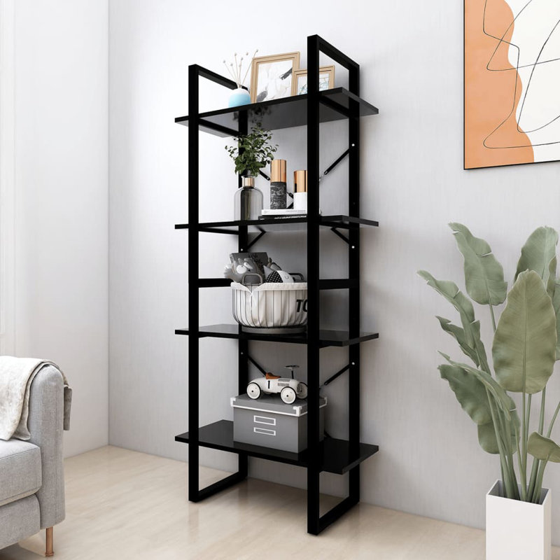 Bibliothèque Canne en bois d'ingénierie, Chêne sonoma, (4 tablettes) H 55,1 po x l 31,5 po x P 11,8 po