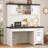 Farmhouse Computer Desk With Hutch And 3 Drawers, 47.2" Executive Office Desk With Storage Drawers, Wood Desk With Power Outlet For Home Office-1276543737