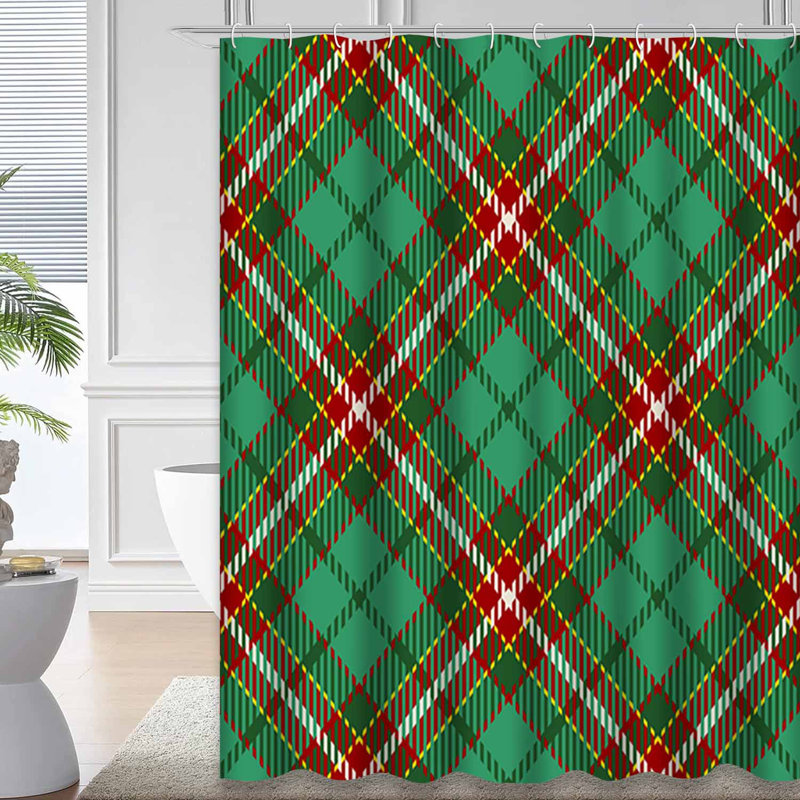 Rideau de douche Tartan, L 72 po x l 84 po