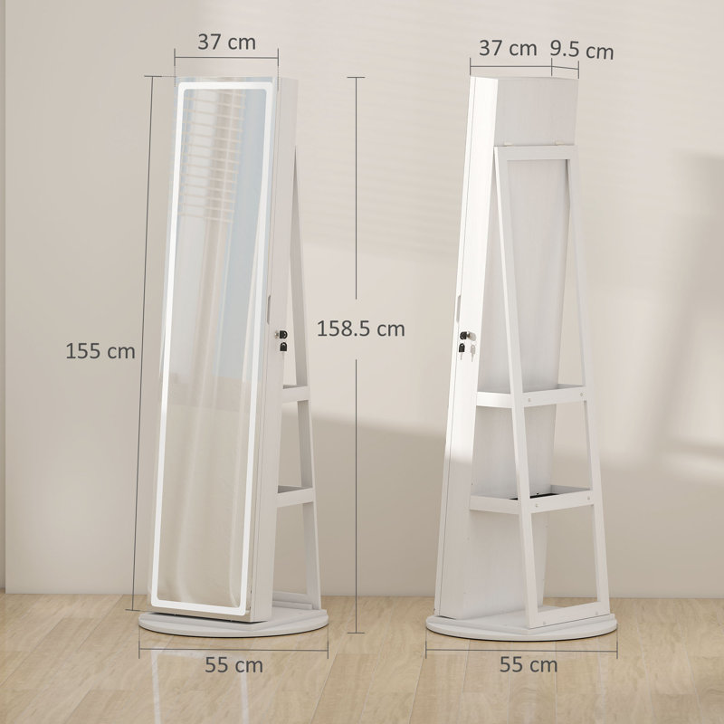MDF, Glass Jewelry Armoire