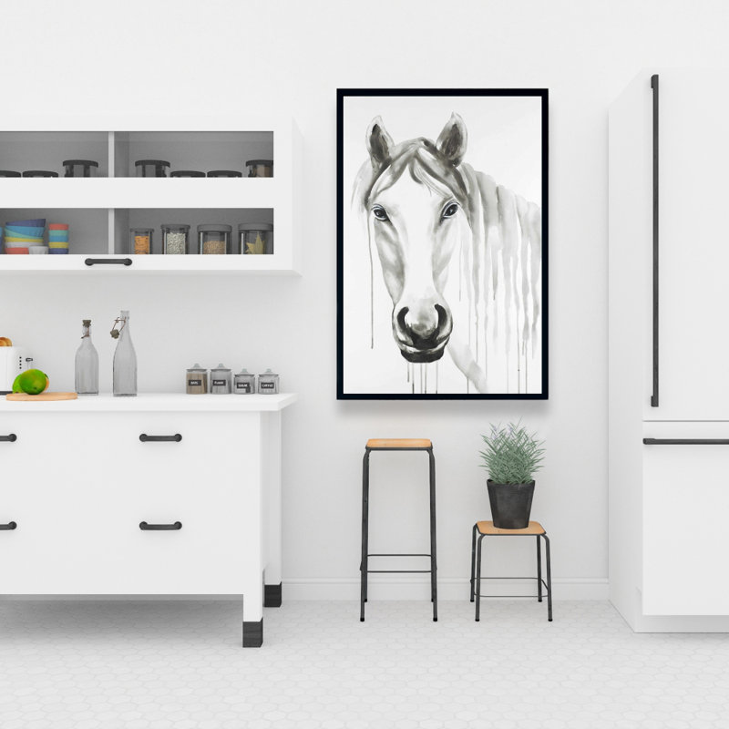 «Cheval blanc solitaire», H 36 po x l 24 po