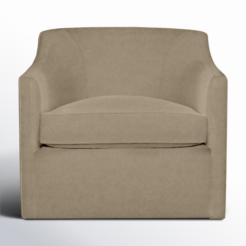 Fauteuil pivotant rembourré Marietta, Velours performance pain grillé Bella