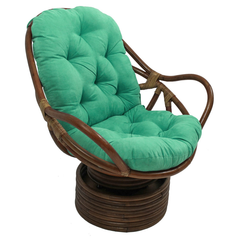 Calym Upholstered Swivel Armchair, Emerald Microsuede