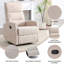 Fauteuil inclinable manuel avec chaise berçante et pivotante en tissu-1893080640