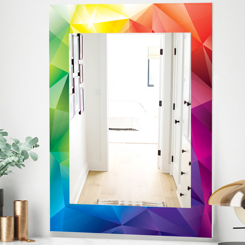 Miroir mural colourfields triangulaire 25, H 39,4 po x l 29,5 po