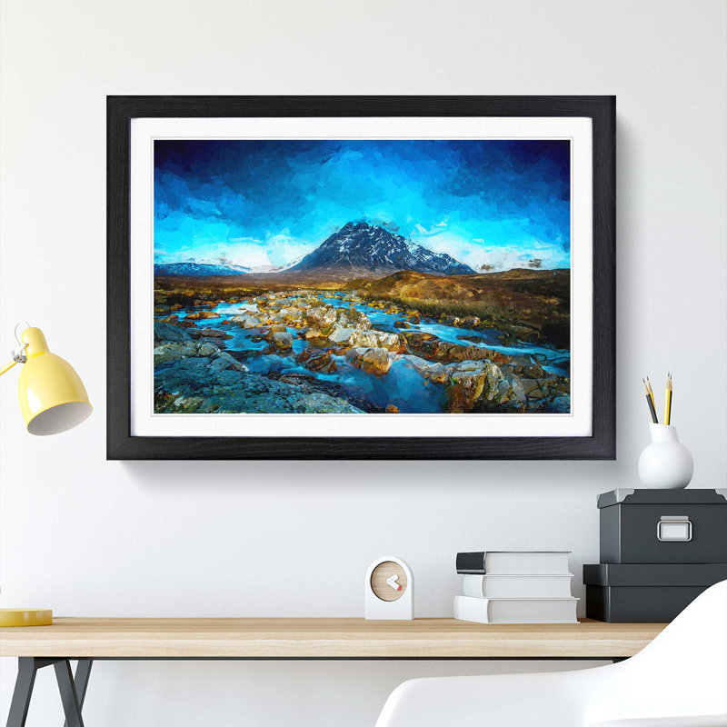 Glencoe in Scotland - Framed Print, 27cm H x 36cm W x 2cm D, Black Framed