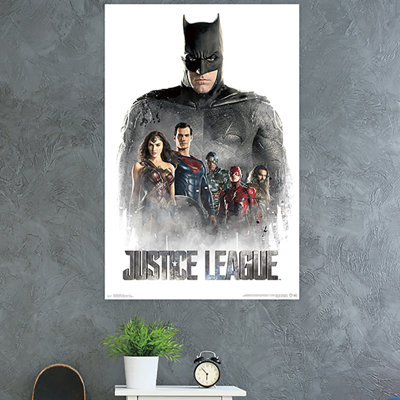 « justice league », impression sur papier à brouillard