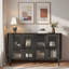 Buffet moderne avec portes en verre et tablettes réglables-421053440