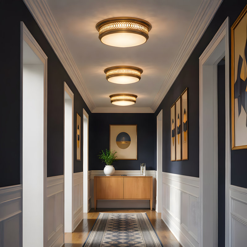 Williamsburg Tucker 3-Light 16.75" Flush Mount, Antique Brass, 3 Lights, 4.75"H x 16.75"W x 16.75"D