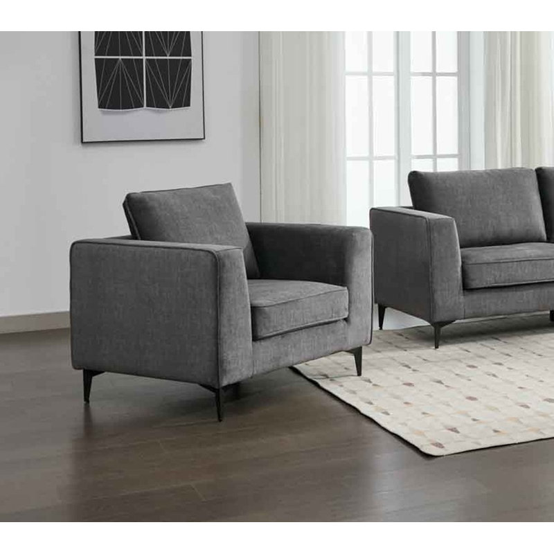 Carmen Modern Upholstered Accent Chair, Grey