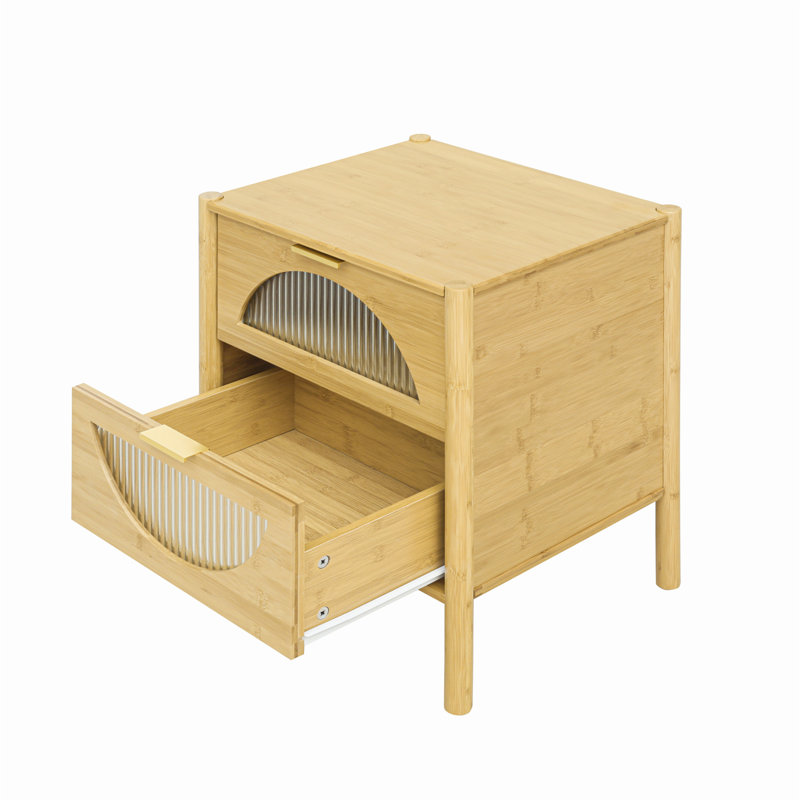 Table de chevet moderne Markesa, Naturel