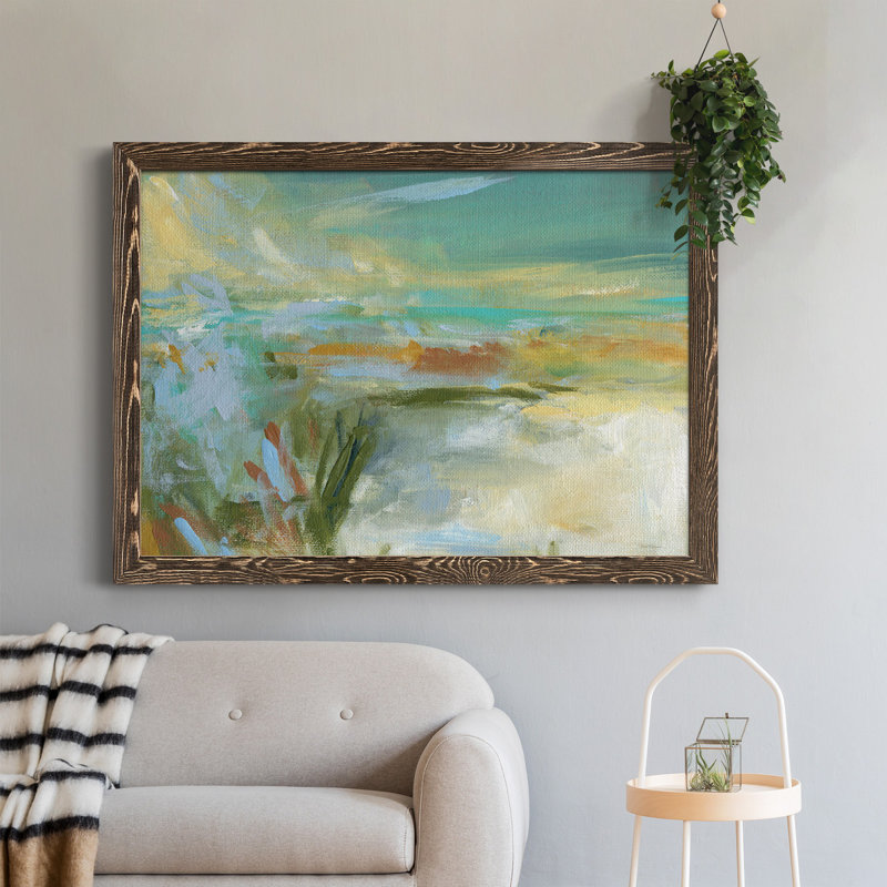 " Sandy Beach ", 23" H x 32" W x 1" D, Walnut, No Mat
