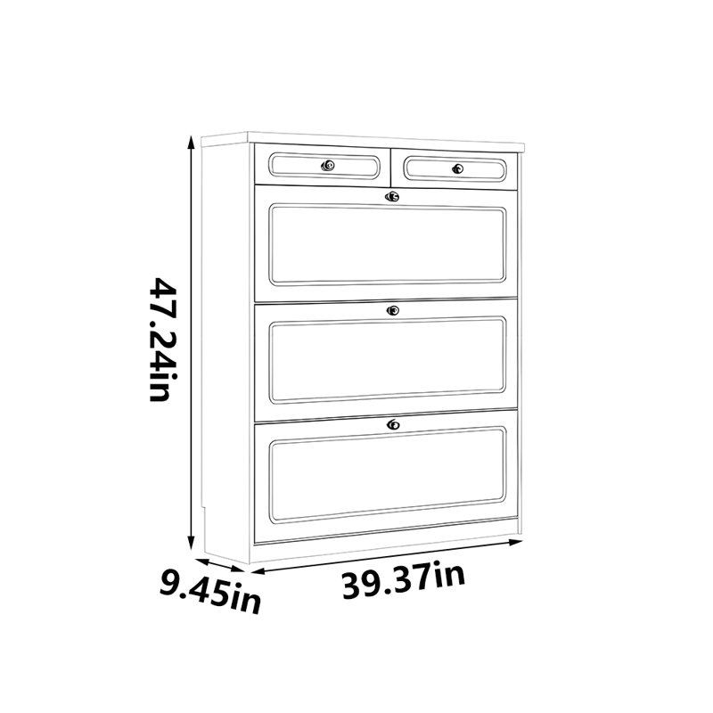 Rangement à chaussures tendance, H 47,24 po x l 39,37 po x P 9,45 po