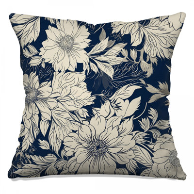 Coussins décoratifs à motif floral beige