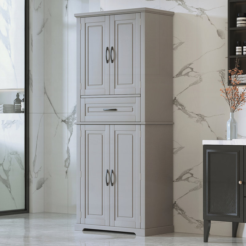 Bathroom Storage Cabinet with Multi-Functional Storage Space, Gray