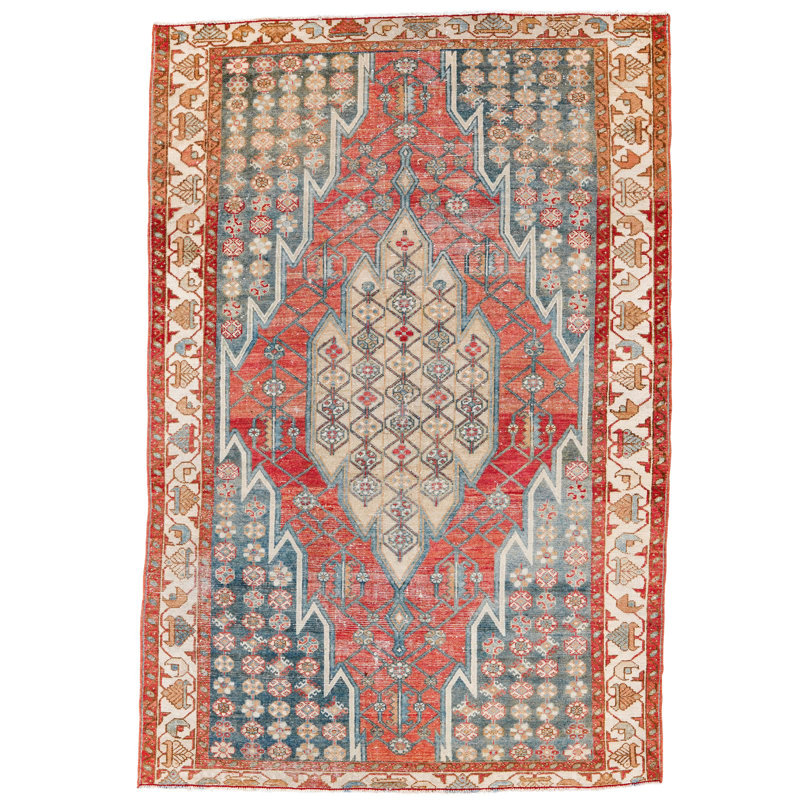 One-of-a-Kind 4'1'' X 6'2'' 1990s Wool Area Rug in
