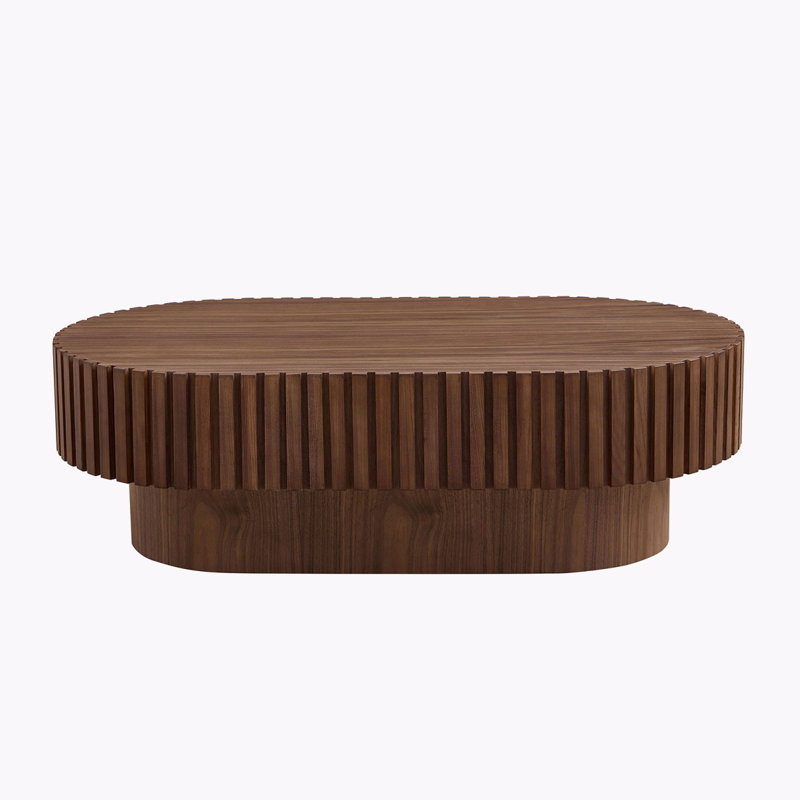 Table basse cylindrique Handcraft, Noyer