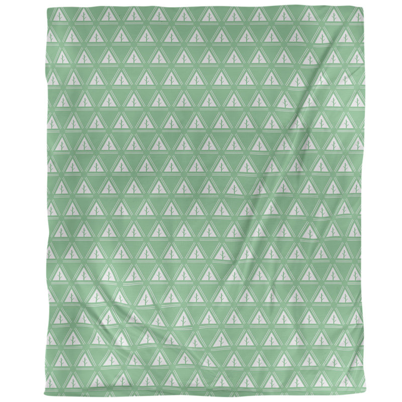 Housse de couette Theo Nath Minimalist Trees, Housse de couette pour grand lit, Vert clair, Polyester brossé