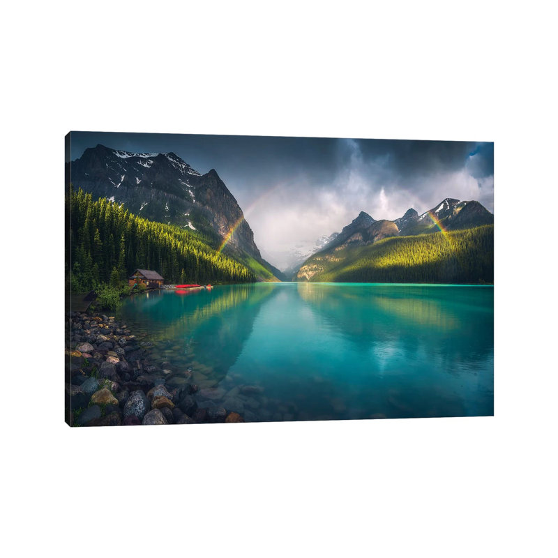«Lake Louise - Banff - Canada» par Cuma Cevik - reproduction de photo sur toile tendue, H 8 po x l 12 po x P 0,75 po