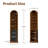 68" Tall Arched Corner Display Case with Louvered Shutter Door, Walnut Brown