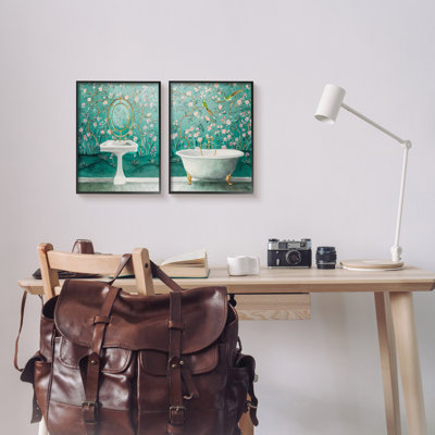 a2-568-CN Stupell Industries Floral Patterned Bathroom 2 Piece Canvas Wall Art Set Design by Julia Purinton -  a2-568_fr_2pc_11x14