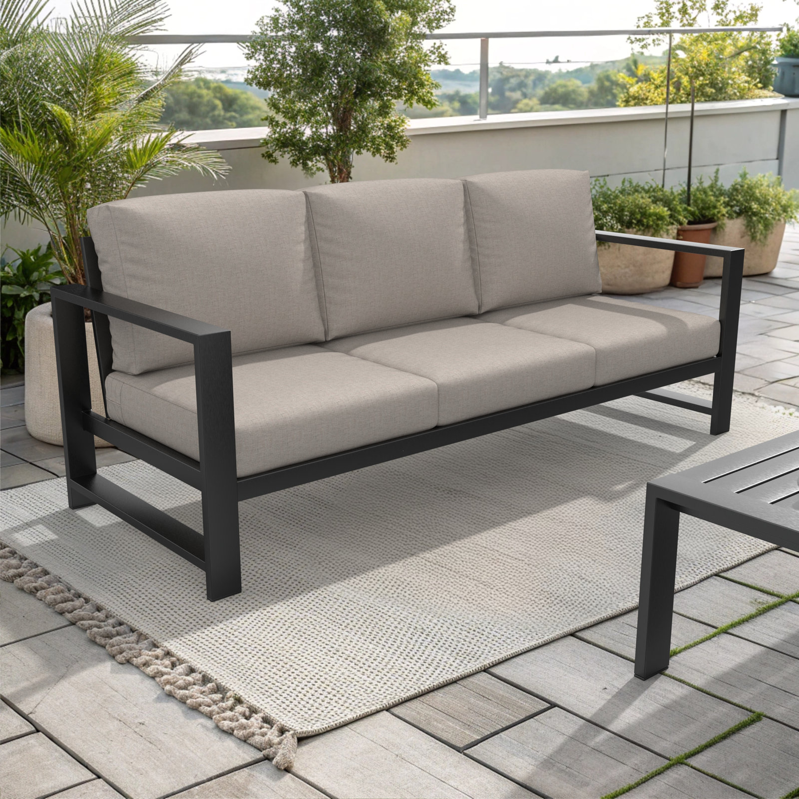 Dulcie 80" Sunbrella® Patio Sofa, Cast Silver Sunbrella®