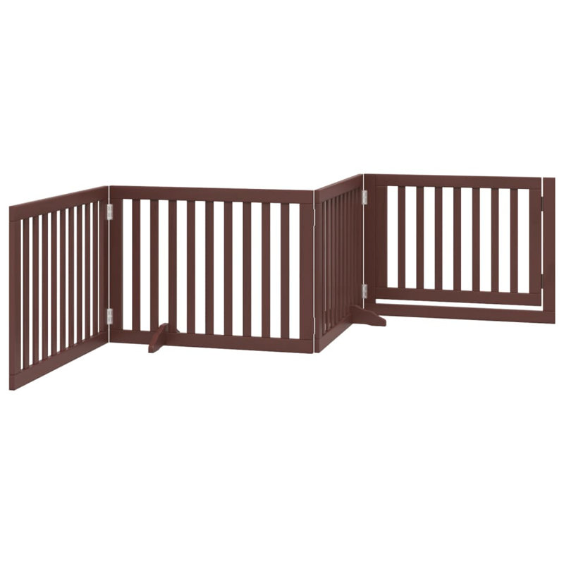 Archie & Oscar Dog Gate With Door Foldable 4 Panels 320 Cm Poplar Wood, Brown, 60cm H x 320cm W x 2cm D